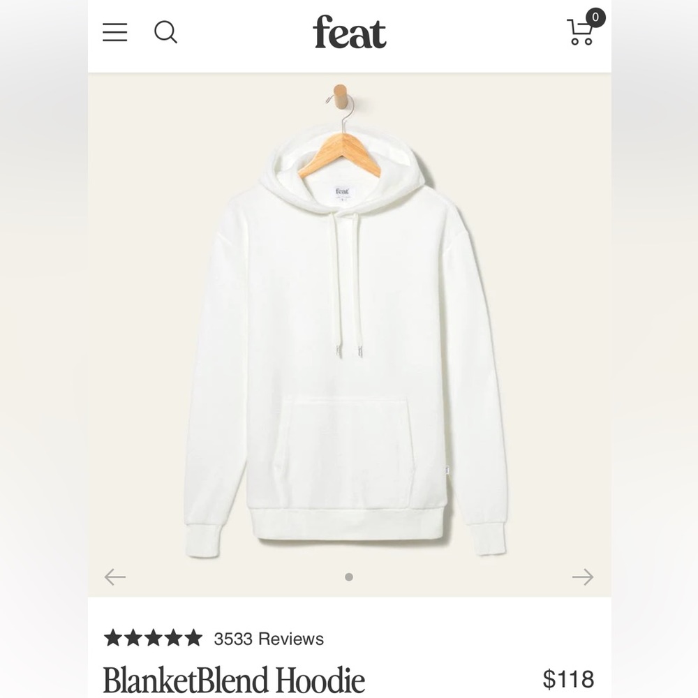 White hoodie, Feat XS